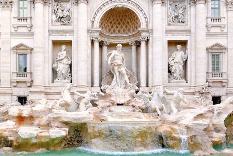 Front view of the Trevi Fountain